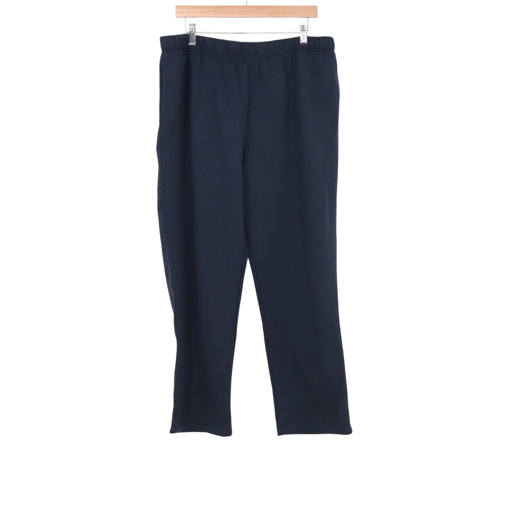 Madison Taylor Sweatpants Women 1X Navy Blue Straight Leg Fleece Excellent